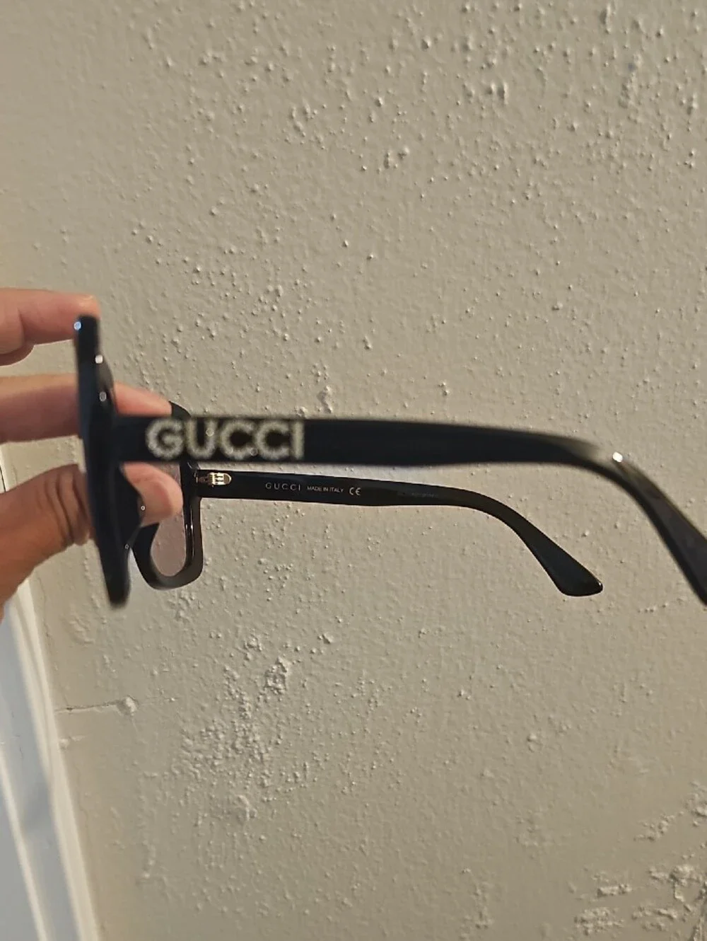 Gucci Black Square Sunglasses with Brown Gradient Lenses